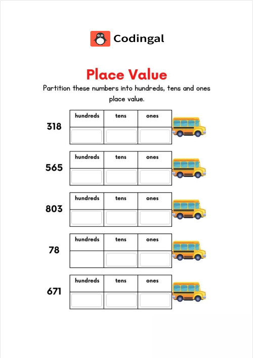M_G03T01_WC03_Place Value. Interactive worksheet | TopWorksheets