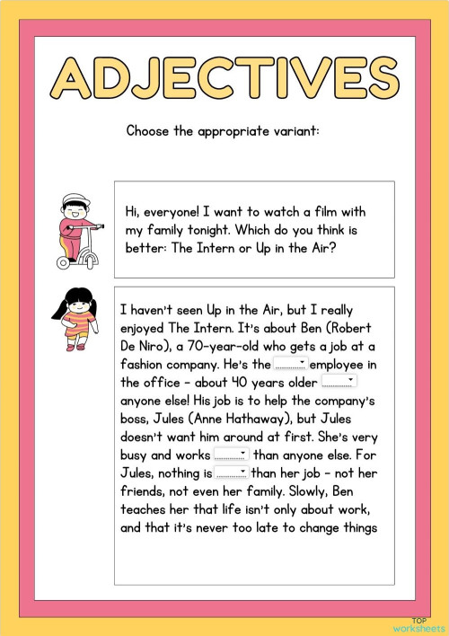 Reading Comprehension (Degrees of Comparison). Interactive worksheet ...