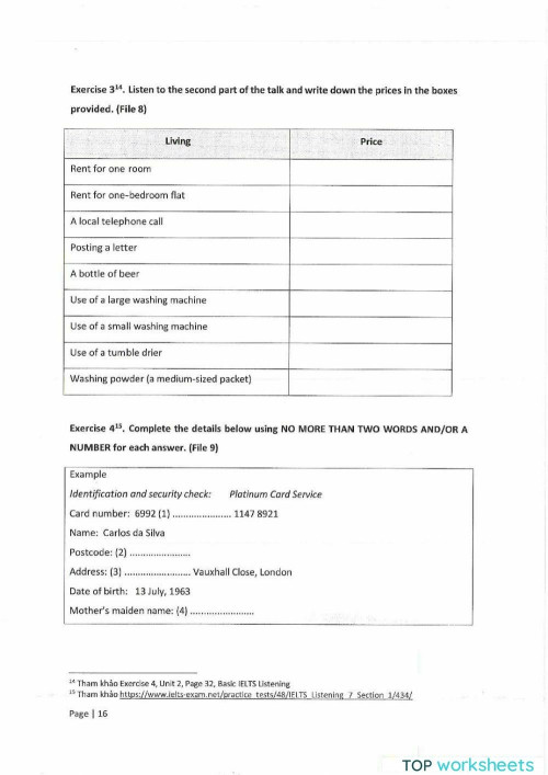 Pre Junior Unit 2 Listening Interactive Worksheet Topworksheets