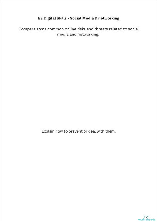 Compare some common online risks and threats related to social media ...