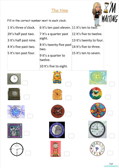 Time 3 telling the time. Interactive worksheet TopWorksheets