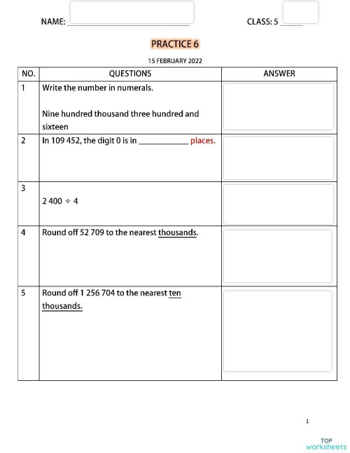 PRACTICE 6. Interactive worksheet | TopWorksheets