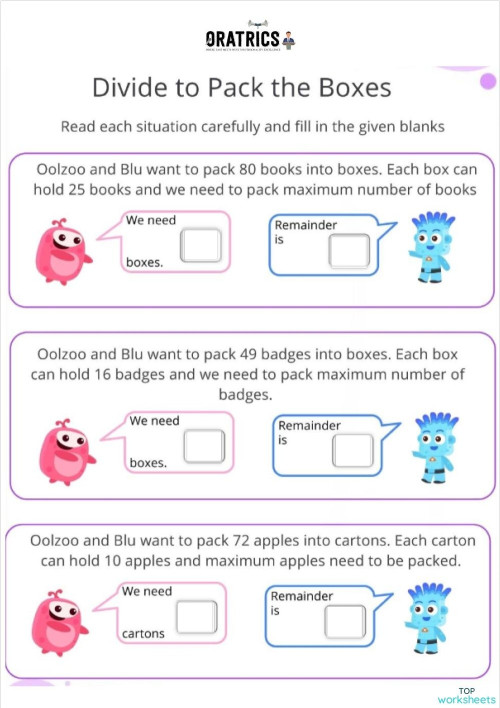 Division WW. Interactive worksheet | TopWorksheets
