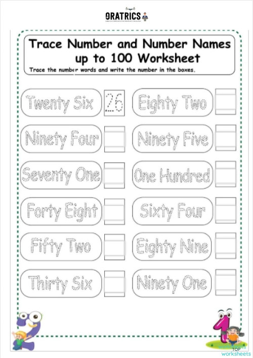 Trace Numbers. Interactive worksheet | TopWorksheets