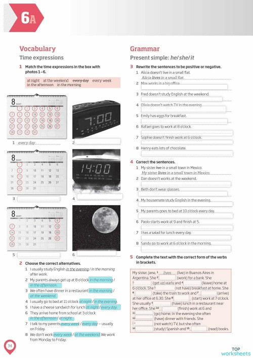 Present simple (She, He. It) Good and Bad Habits. Interactive worksheet ...
