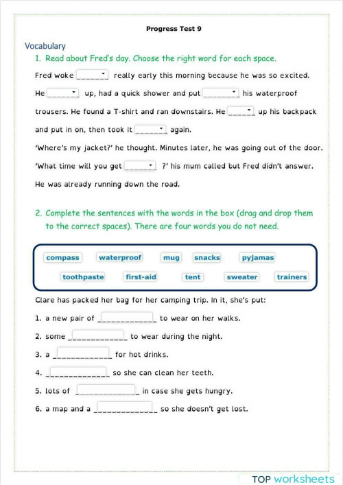 Test. Interactive worksheet | TopWorksheets