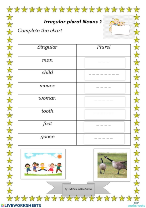 irregular plural nouns interactive worksheet topworksheets