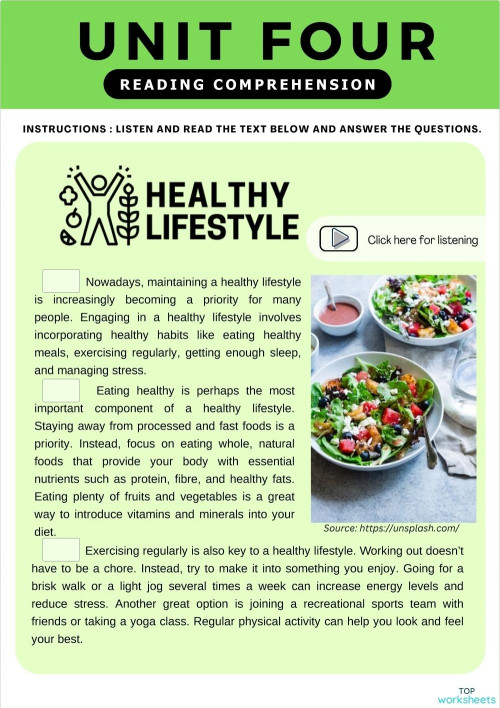 Unit 4 Reading Comprehension Interactive Worksheet Topworksheets Unit 4 Reading Comprehension Interactive Worksheet Topworksheets