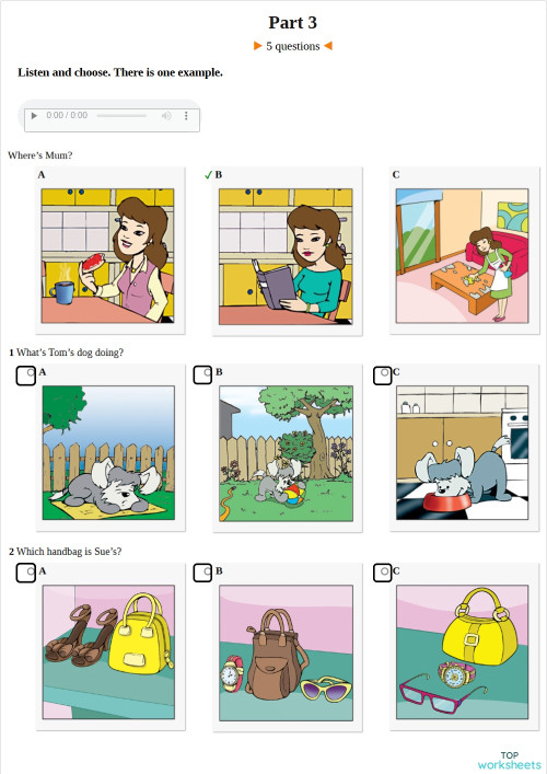 SKILLS BUILDER FOR YOUNG LEARNERS STARTERS 1 UNIT 1 Listening Part 3 ...