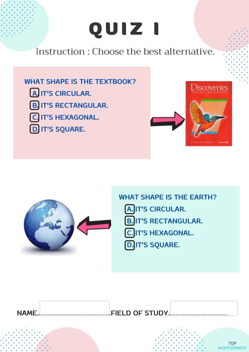 ใบงานที่ 3 Checkbox ใบงานเชิงโต้ตอบ | TopWorksheets