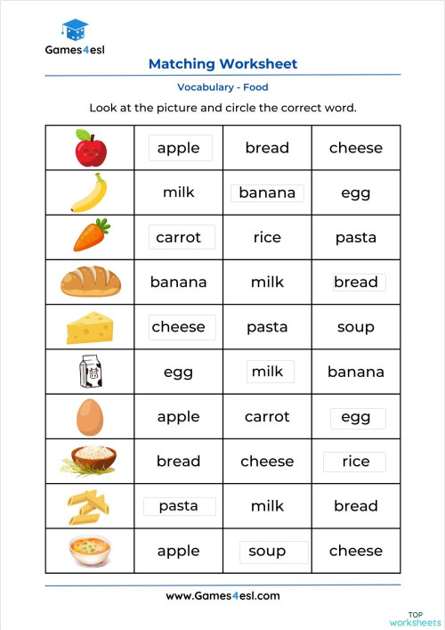 UNDERLINE THE CORRECT WORD. Interactive worksheet | TopWorksheets
