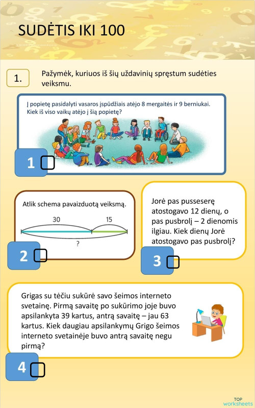 3 klasė: interactive worksheets and online exercises | TopWorksheets