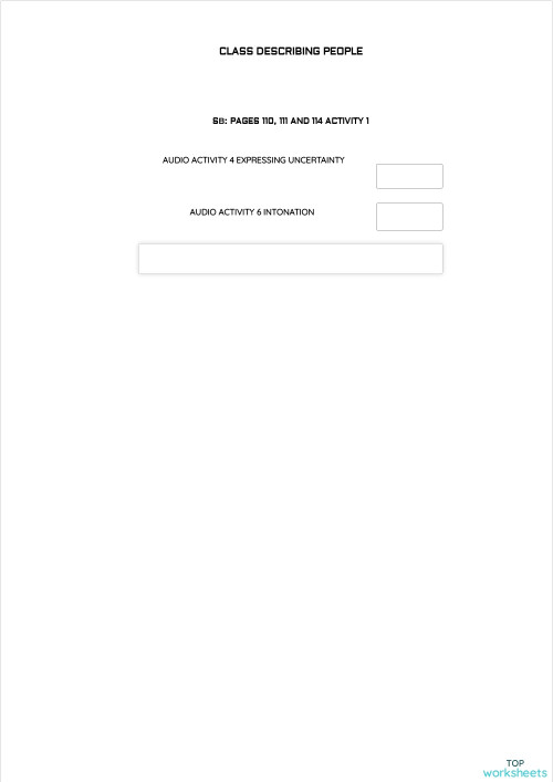 CLASS DESCRIBING PEOPLE. Interactive worksheet | TopWorksheets