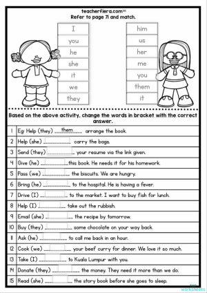 year 4 module 7 helping out object pronoun interactive worksheet topworksheets