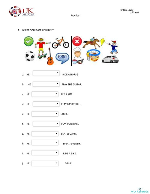 JUNIOR STARTER 2. Ficha interactiva | TopWorksheets