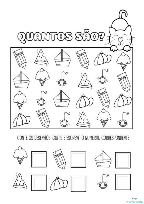 QUANTOS SÃO?. Ficha interativa | TopWorksheets