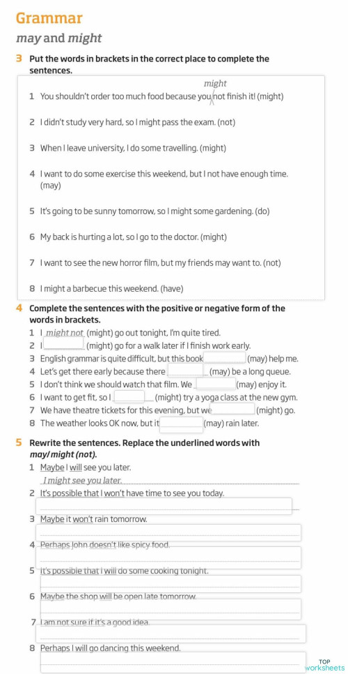 May Might Grammar Interactive Worksheet Topworksheets May Might Grammar Interactive Worksheet Topworksheets