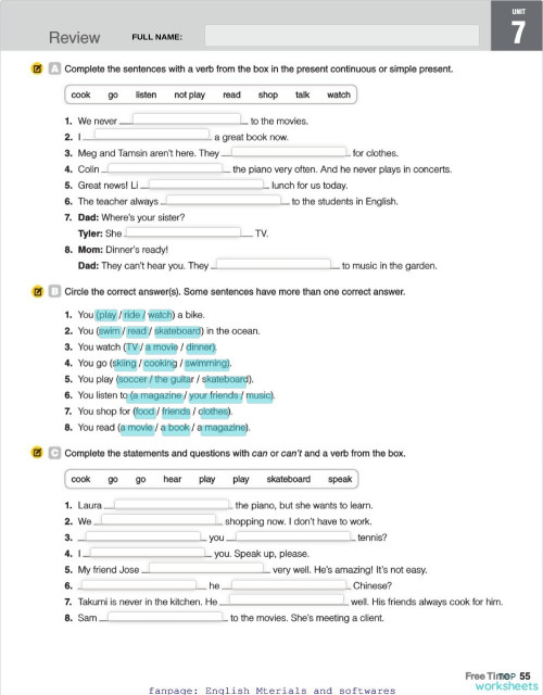 UNIT 7 - PORTF. Interactive worksheet | TopWorksheets