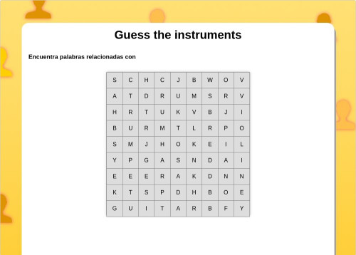 Guess the instruments. Interactive worksheet | TopWorksheets
