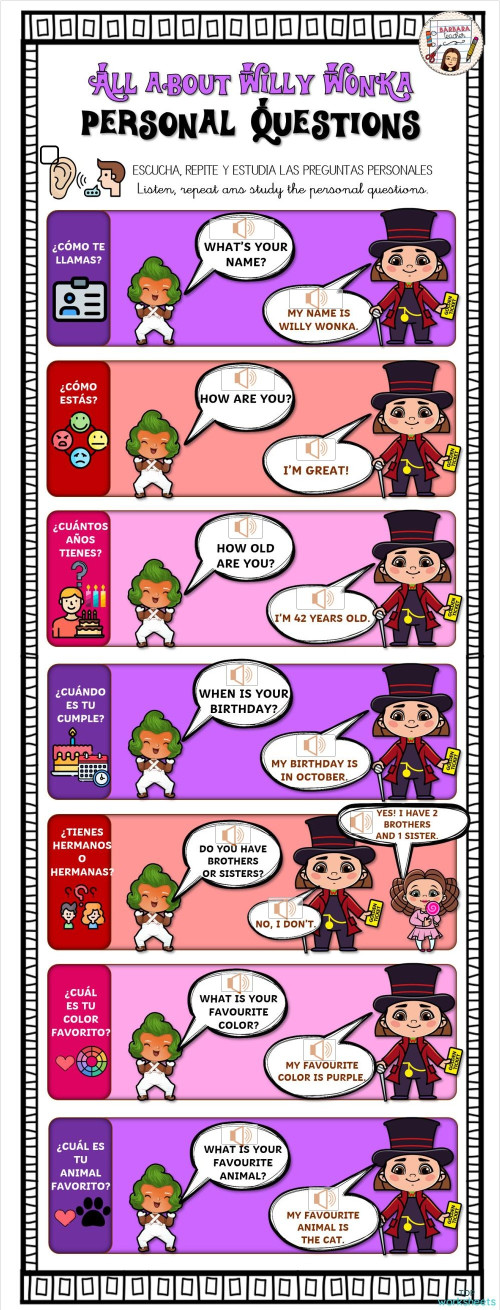 personal questions learn. Interactive worksheet | TopWorksheets