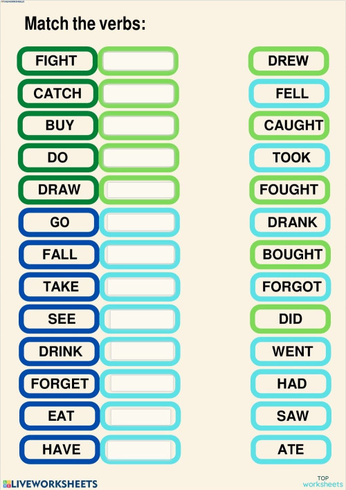 verbs interactive worksheets and online exercises topworksheets
