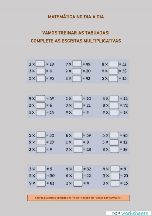 Matemática no dia a dia. Ficha interativa | TopWorksheets