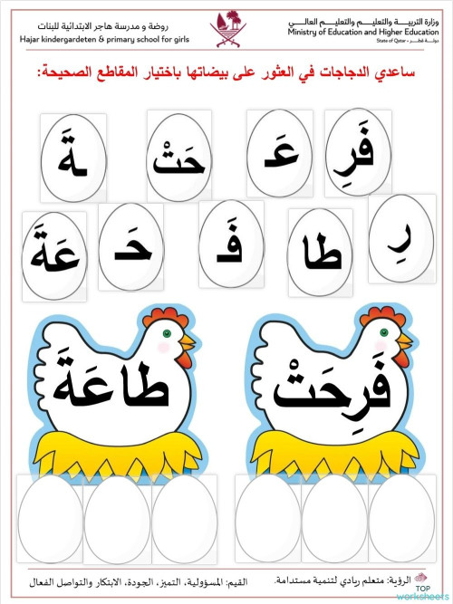 حرف ض ط الصف الثالث. ورقة عمل تفاعلية | TopWorksheets