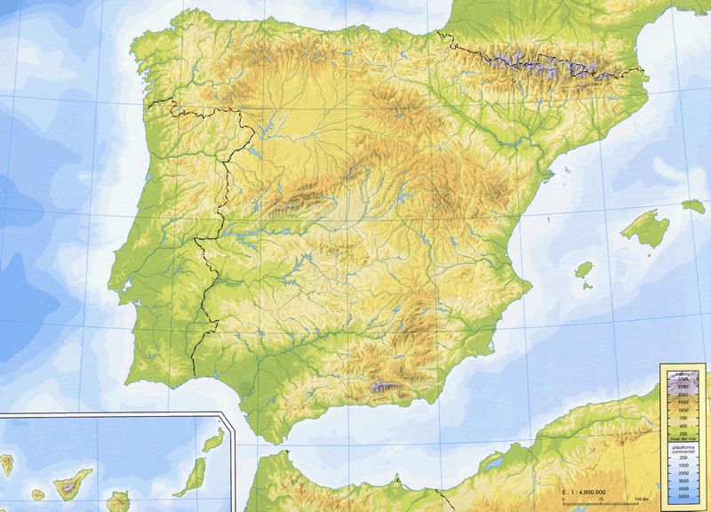 Mapa Relieve de España. Ficha interactiva | TopWorksheets