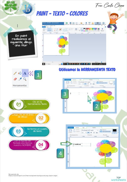 PAINT TEXTO. Ficha interactiva TopWorksheets