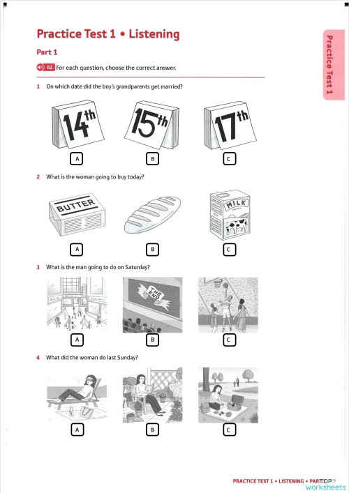 Exam Trainer - Test 1 - LISTENING. Interactive worksheet | TopWorksheets