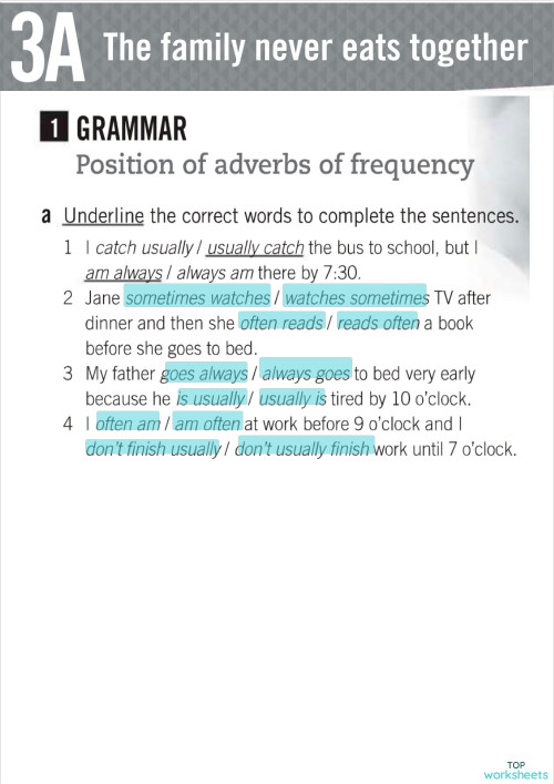 UNIT 3A WORKBOOK. Interactive worksheet | TopWorksheets