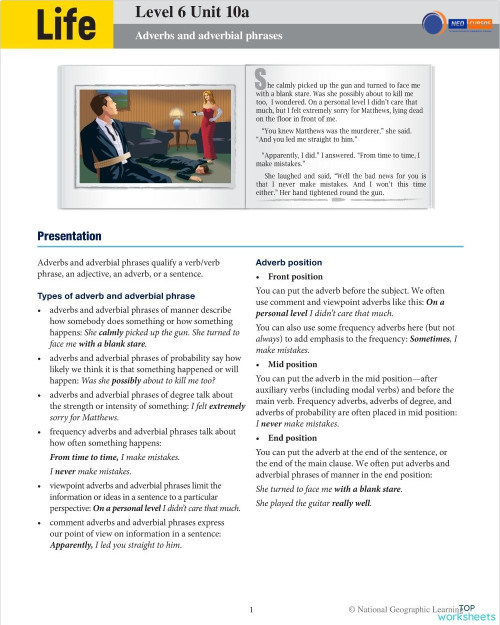 Neo Cursos Life 6 Unit 10a. Interactive worksheet | TopWorksheets