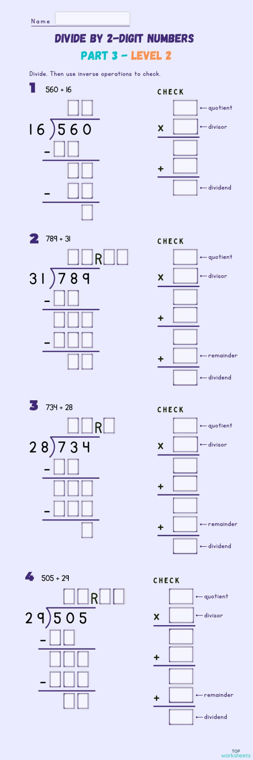 Division: Interactive Worksheets And Online Exercises | Topworksheets