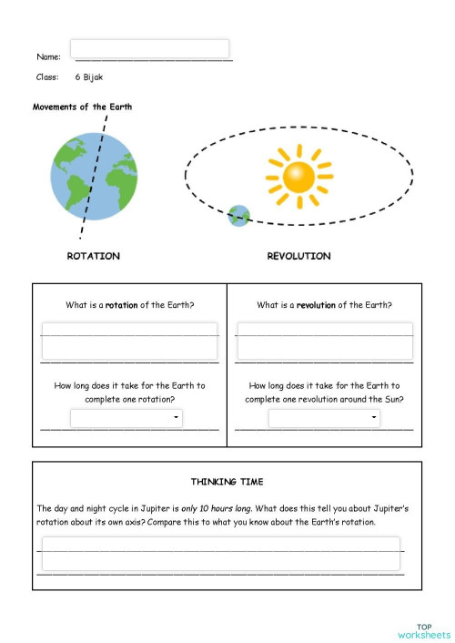 Rotation Vs Revolution Worksheet Printable Word Searc 0863