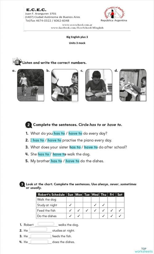 CLASS: interactive worksheets and online exercises | TopWorksheets