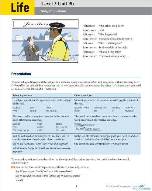 Neo Cursos Life 3 Unit 9b. Interactive worksheet | TopWorksheets