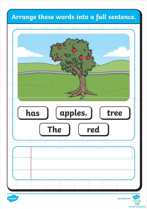 Sentence Scramble. Interactive worksheet TopWorksheets