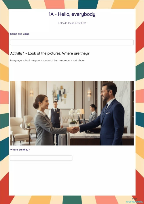 1A - Hello, everybody. Interactive worksheet | TopWorksheets