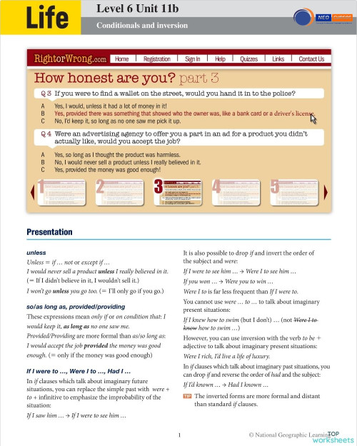 Neo Cursos Life 6 Unit 11b. Interactive worksheet | TopWorksheets