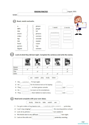 READING PRACTICE - 5TH GRADE. Interactive worksheet | TopWorksheets