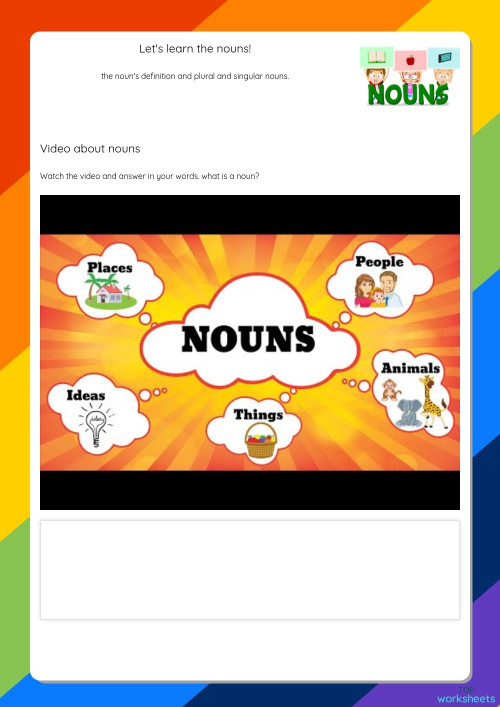 Let's learn the nouns!. Interactive worksheet TopWorksheets