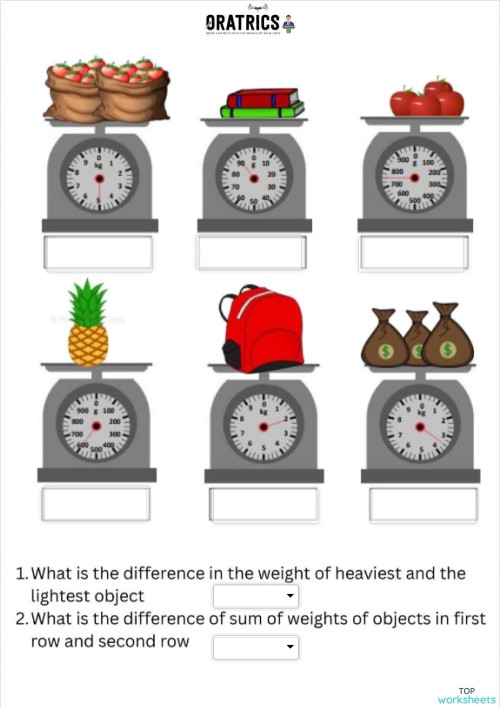 Comparison TT. Interactive worksheet | TopWorksheets