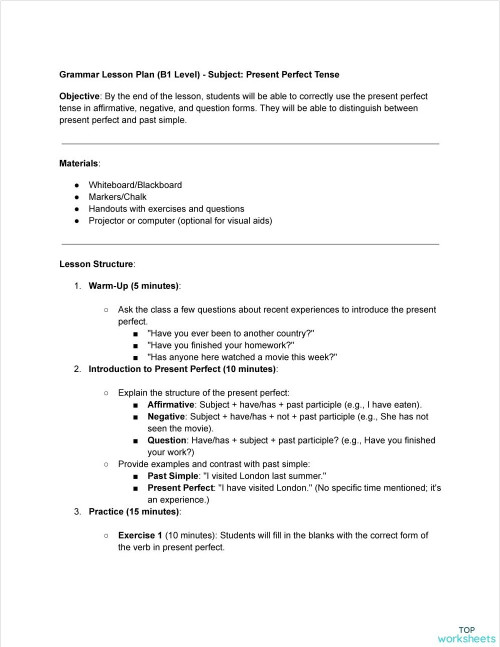 Grammar lesson B1 level. Interactive worksheet | TopWorksheets