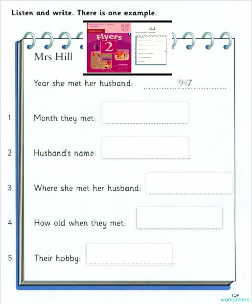Flyers 2 p2 t1. Interactive worksheet | TopWorksheets