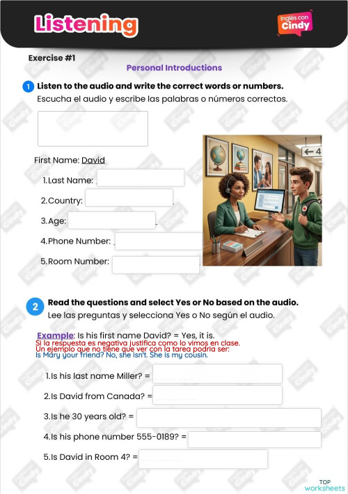 Basic information: fichas interactivas y ejercicios online | TopWorksheets