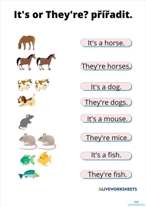 MATCH it´s or they´re?. Interactive worksheet | TopWorksheets