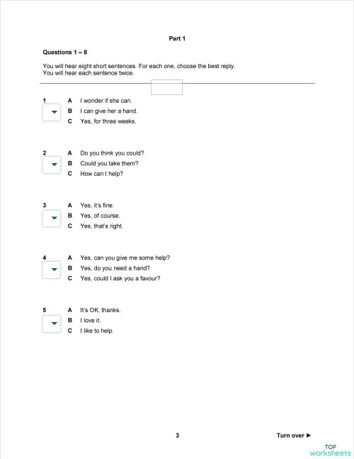 UNIT 4 PROGRESS TEST VERSION A. Interactive worksheet | TopWorksheets