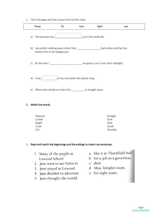 JANE EYRE 13. Interactive worksheet TopWorksheets
