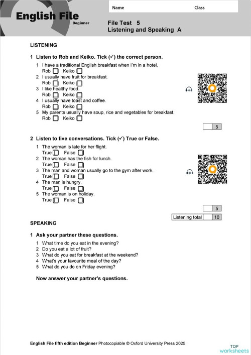 EasySpeaking. Interactive worksheet | TopWorksheets