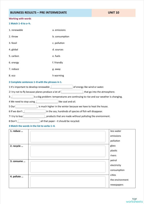 Business English: interactive worksheets and online exercises ...